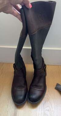 Andrea Women's Brown Leather Riding Boots Size 7
